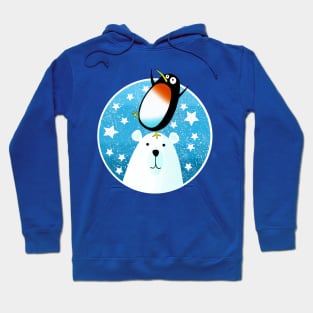 Christmas Polar Bear and Penguin Hoodie